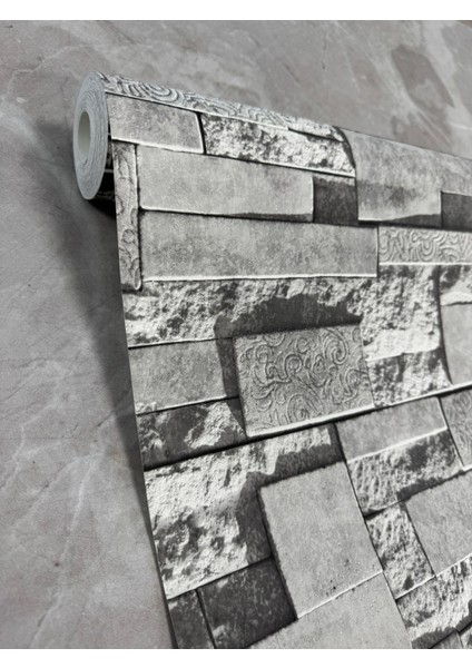 3 Boyutlu Taş Desenli Ithal Duvar Kağıdı - 5 M² - Tutkal Dahil