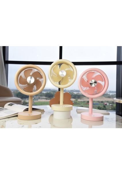 Taşınabilir Yase Mini USB Fan Evde Ofiste Masaüstü 4 Kademeli Dönebilen Başlıklı Şarj Edilebilir Mini Vantilatör Soğutucu