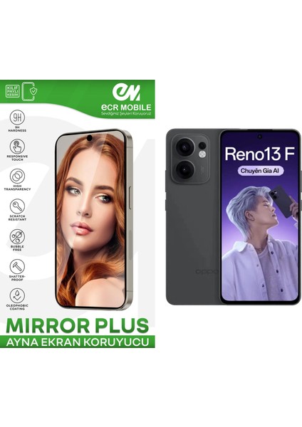 Oppo Reno 13F ile Uyumlu Esnek Ayna(Mirror) 9h Nano Ekran Koruyucu