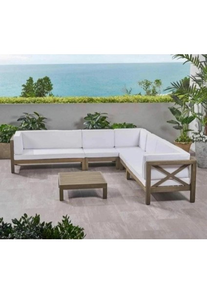 Andres Bahçe Balkon Teras Ahşap Köşe Takımı