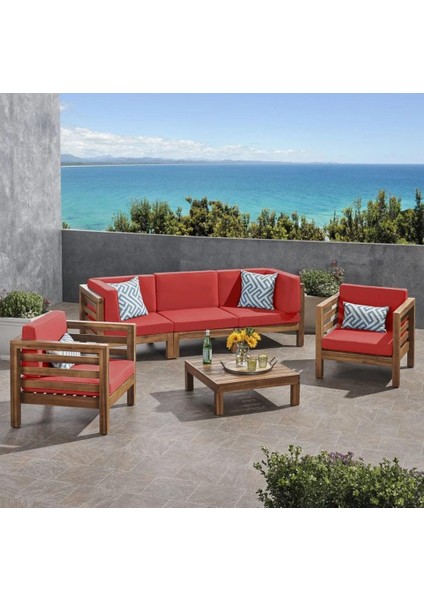 Antero 3+1+1 Bahçe Balkon Teras Ahşap Oturma Grubu