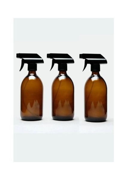 Junibeliw 3 Adet Çok Amaçlı Boş Amber Kahverengi Sprey Temizlik Spreyi Başlıklı Cam Şişe Fıs Fıs 3X250