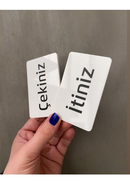 Minimal Seri Itiniz-Çekiniz Kapı Uyarı Levhası