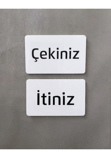 Minimal Seri Itiniz-Çekiniz Kapı Uyarı Levhası