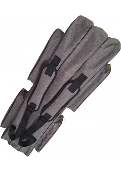 80 cm 3 Gözlü 4 Cepli Koyu Gri Olta Kamış Çantası fırsatları