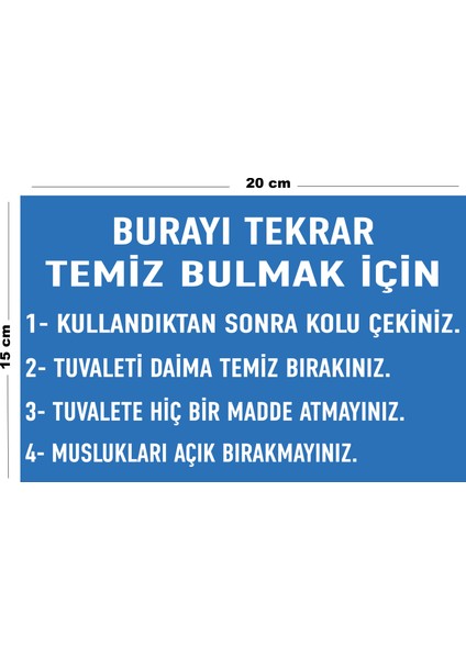 Metal Burayı Tekrar Temiz Bulmak İçin 15 cm x 20 cm Uyarı Levhası Yönlendirme Tabelası