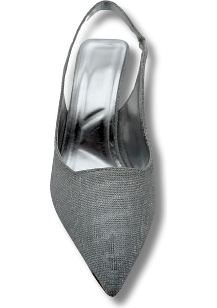 Ysabella | Arkası Açık Abiye Stiletto - Ysabella - Gümüş - 38 modelleri