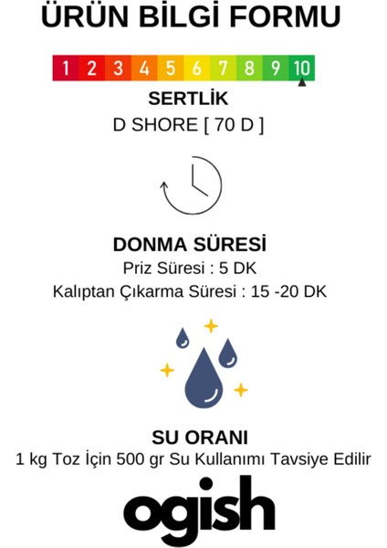 Premium Taş Tozu - Hızlı Donan Profesyonel Taş Tozu - Mumluk & Vazo Döküm Beton Harcı | 1 kg |