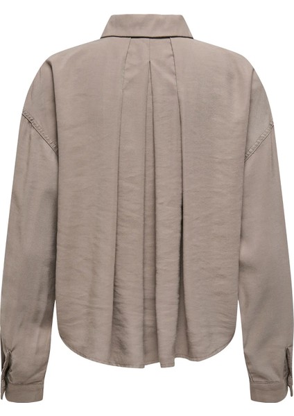 Kadın Onlarıs Rahat Kalıp Ön Taraf Kısa Arka Taraf Uzun Gömlek 15337947 Vizon fiyatları