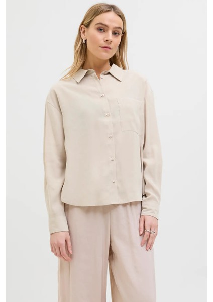 Kadın Jxfıe Rahat Kesim Uzun Kollu Gömlek 12270927 Bej fiyatları