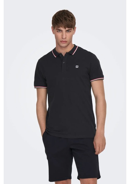 Erkek Onsfletcher Polo Yaka %100 Pamuk T-Shirt 22024827 Lacivert