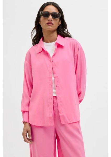 Kadın Jxfıe Rahat Kesim Uzun Kollu Gömlek 12270927 Pembe