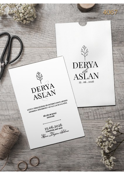4067 EKOLİFE DÜĞÜN VE NİŞAN DAVETİYESİ 300 ADET AL 100 ADET BİZDEN