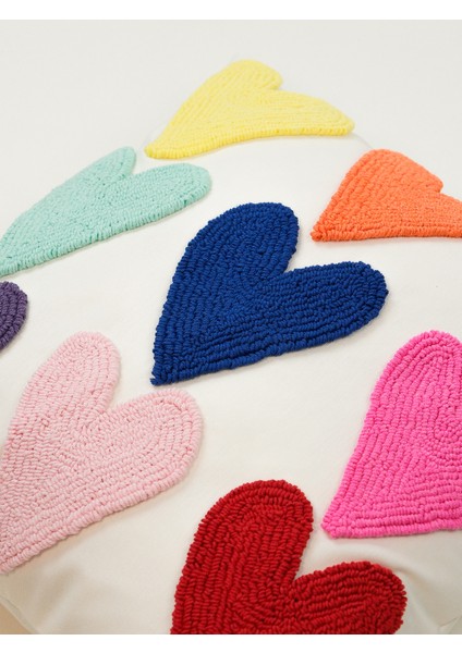 LOVE DROP - Kalp Punch Kırlent Kılıfı - Renkli