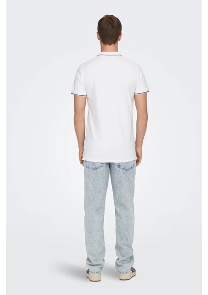 Erkek Onsfletcher Polo Yaka %100 Pamuk T-Shirt 22024827 Beyaz fırsatları