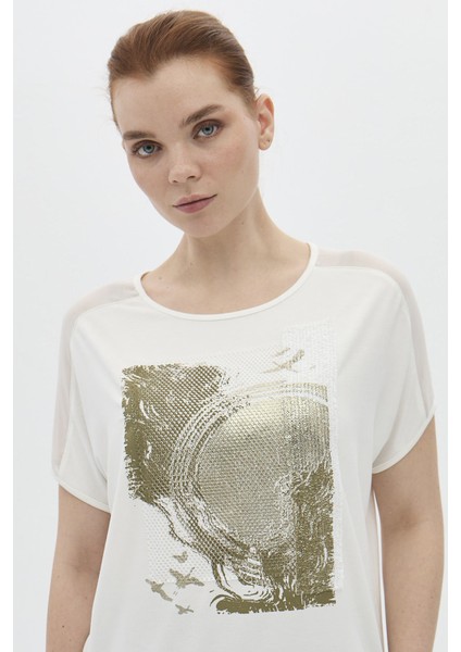 Kadın Omuzları Tül Detaylı Ön Kısım File Payet Baskılı Bluz 5820 Siyah modelleri