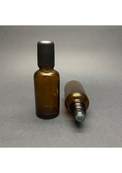 4 Adet 30CC Boş Amber Parfüm Şişesi Esans Roll On Yağ Şişesi Hacı Misi Şişesi Boş Cam Bilyeli 4 x 30CC