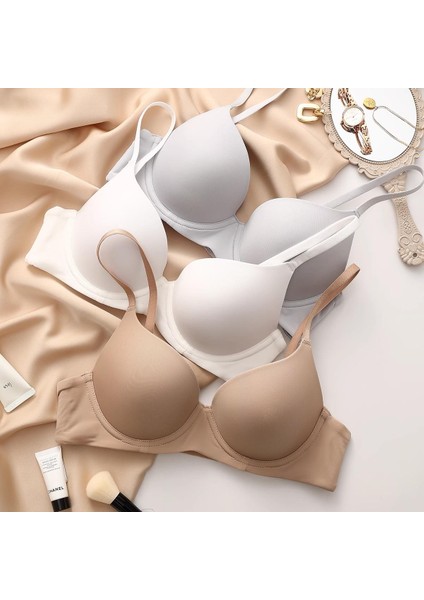 Push Up Sütyen Toparlayıcı 3'lü Set Siyah Beyaz Ten Mono B Kap Sütyen