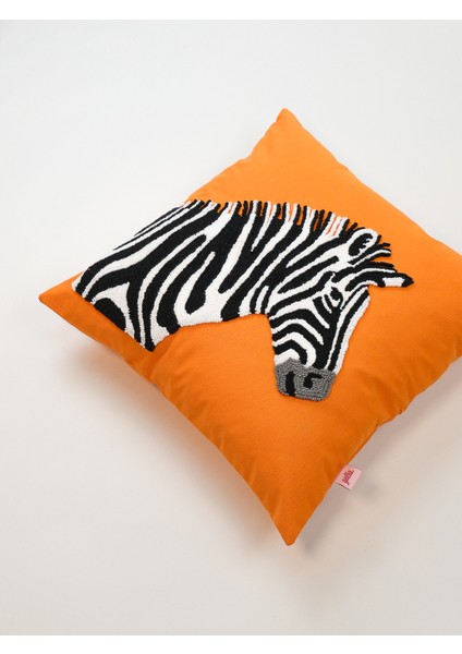 Zebra Desen Punch Kırlent Kılıfı - Turuncu fiyatları