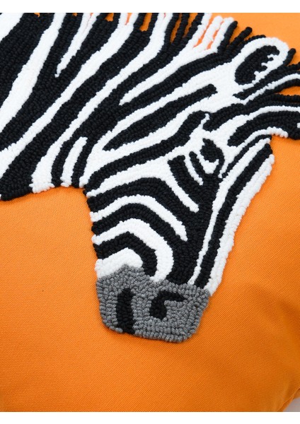 Zebra Desen Punch Kırlent Kılıfı - Turuncu fırsatları
