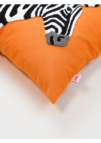 Zebra Desen Punch Kırlent Kılıfı - Turuncu indirimleri