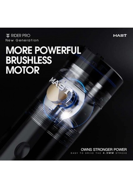 Rider Pro Dövme Makinesi 4.0 mm Stroke-Siyah