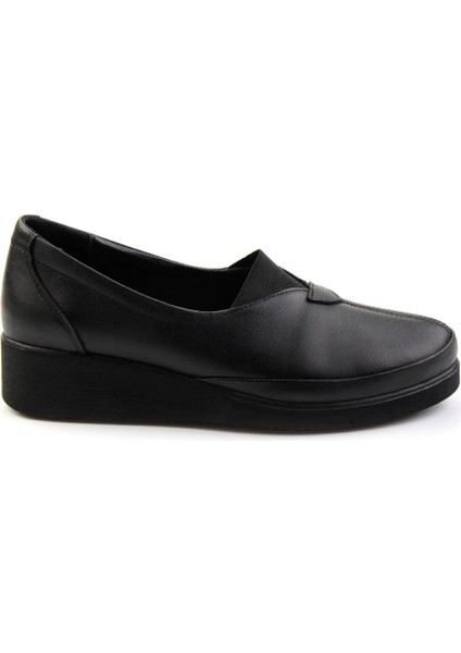 Siyah Leather Kadın Dolgu Topuklu Ayakkabı K01331750903