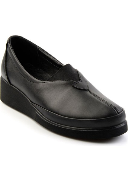 Siyah Leather Kadın Dolgu Topuklu Ayakkabı K01331750903