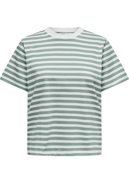 15272227 0 Yaka Yatay Cizgili Kadin Body - Yesil Cizgili modelleri