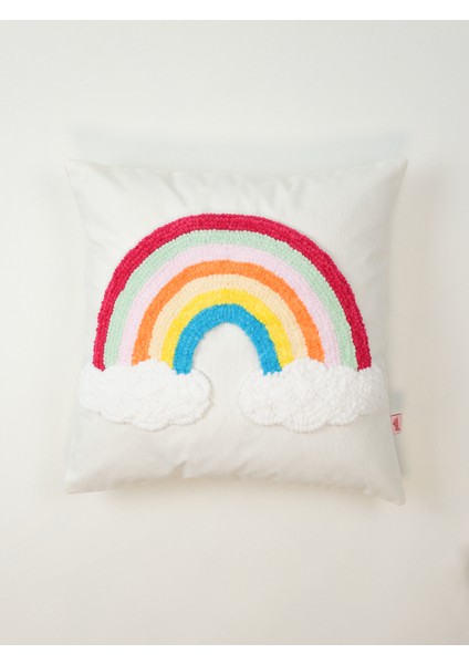 Kadife Bulut Gökkuşağı Punch Kırlent Kılıfı