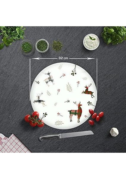 Cam Kesme Tahtası - Cam Kesme Tablası | Forest Deer (Çap 32CM)