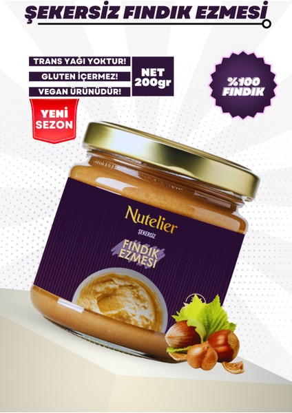 Şekersiz Fındık Ezmesi 350GR %100 Fındık