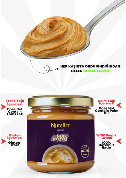 Şekersiz Fındık Ezmesi 350GR %100 Fındık