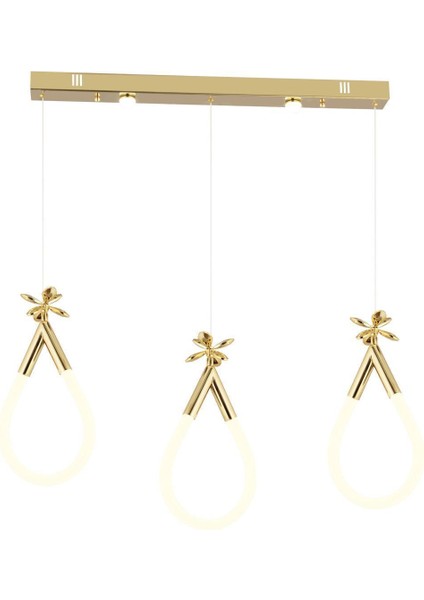 Vojens 3'lü Sıralı 42 Watt Gold Ledli Kelebek Detaylı Modern Koridor, Yatak Odası Salon Sarkıt LED fiyatları