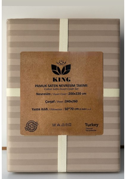 Pamuk Saten Çift Kişilik Nevresim Takımı Çizgili fiyatları