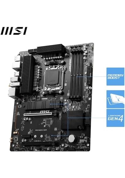 Pro B650-S Wıfı Am5 Ddr5 7200MHZ(OC) HDMI Dp M.2 Usb3.2 2.5g Lan Wı-Fı 6e Atx Anakart