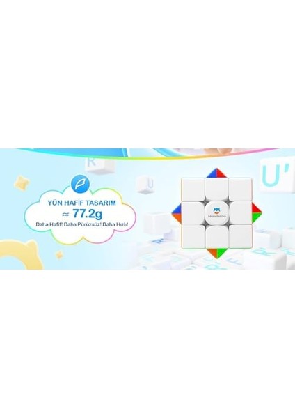 Monster Go Manyetik 3x3 Rubik Küp Zeka Küpü Mg 356 Edu Klasik 48 Mıknatıslı Türkiye Resmi Satıcısı (Gan Üretimidir)
