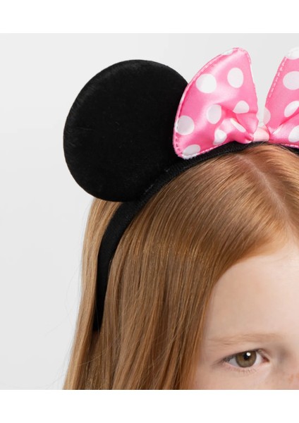 Pembe Fiyonklu Minnie Mouse Tacı Mini Kulak