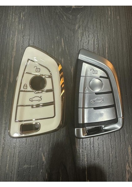 Bmw 1 3 5 7 Seri X1 X3 X5 F10 F20 F30 F25 M3 M4 G20 G30 Nano Anahtar Kılıfı 3 Buton Beyaz