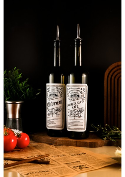 750ML Retro Serisi Zeytinyağı Şişesi ve Ayçiçek Yağı, Yağdanlık, Yağlık