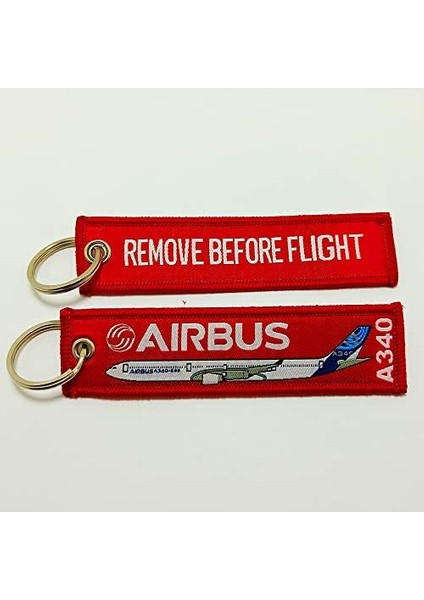A380 A350 A340 A330 Remove Before Flight Anahtarlık 4 Lü Set