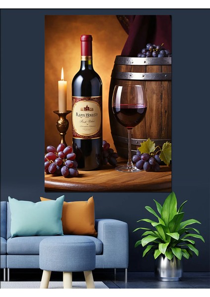 Şarap ve Ahşap Fıçı Dekoratif Kanvas - Mdf Ahşap Tablo modelleri