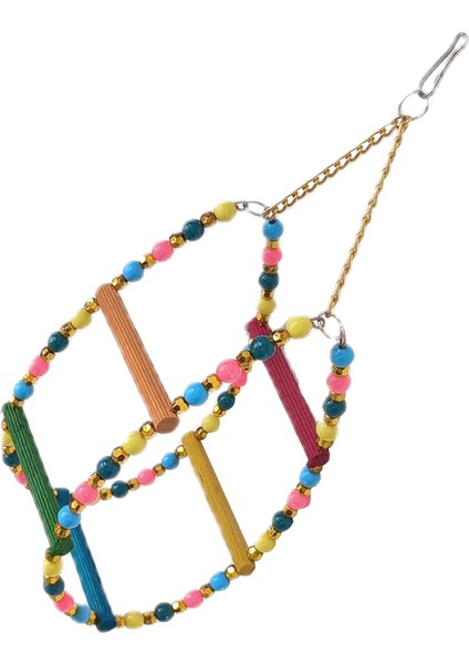 Renkli Boncuklu ve Merdivenli Damla Kuş Salıncağı 9-24 cm fırsatları