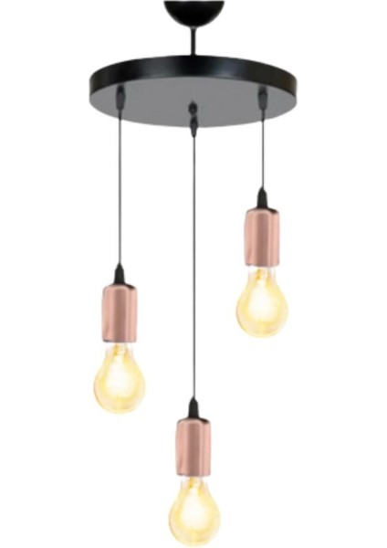 Miza 3'lü Sarkıt Avize - Siyah/rose - Yatak Odası - Salon - Mutfak - Hol fiyatları