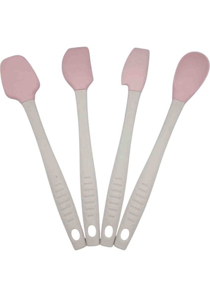 4lü Spatula Kaşık Seti Orta Boy Silikon Set