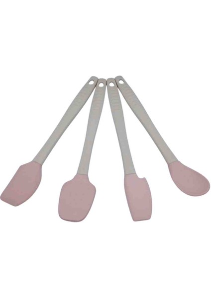 4lü Spatula Kaşık Seti Orta Boy Silikon Set
