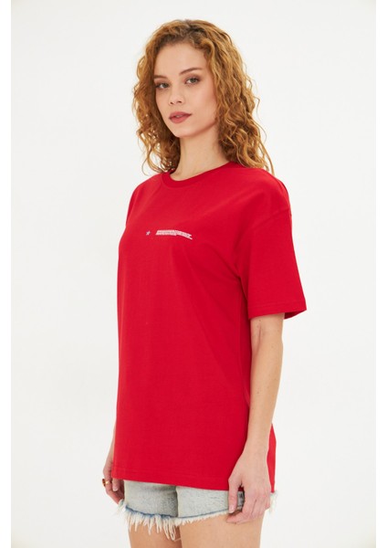 Los Angeles Baskılı %100 Pamuk Oversize Kadın Tişört modelleri