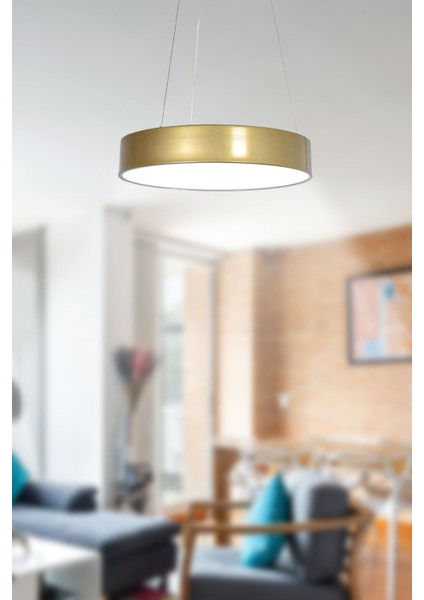Dakota Modern Panel Ledli Salon Oturma Odası Yatak Odası Mutfak Eskitme Renk LED Avize (Beyaz Işık)