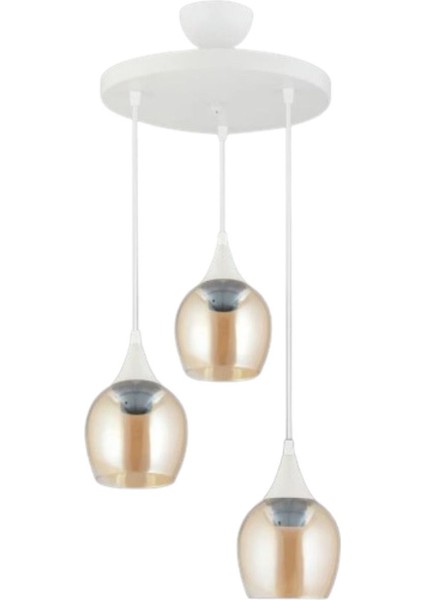 Damlam 3'lü Modern Beyaz - Bal Camlı Sarkıt Avize - Yatak Odası - Salon - Mutfak - Hol - Ofis fiyatları