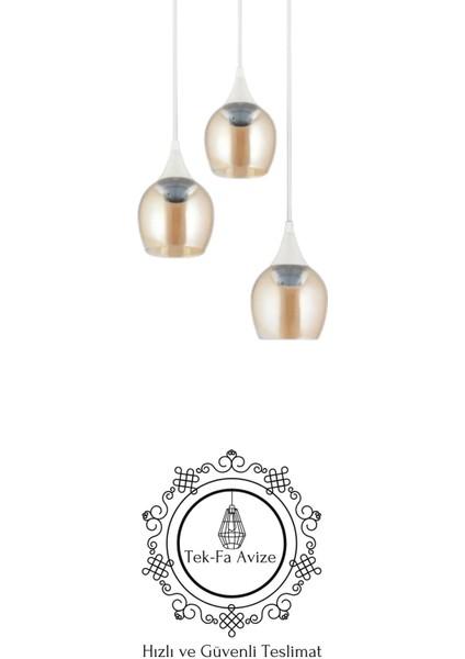 Damlam 3'lü Modern Beyaz - Bal Camlı Sarkıt Avize - Yatak Odası - Salon - Mutfak - Hol - Ofis fırsatları